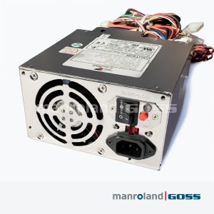 Alimentation PC ATX EMACS HSP2-0250F-25 vue arriere ventilateur 80mm et entree IEC C14