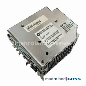 Alimentation industrielle TDK-Lambda DLP120-24-1/E vue 3/4 avec etiquette de securite et grille de ventilation laterale