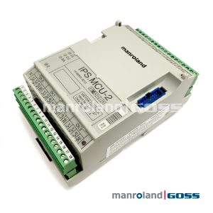 Manroland IPS.MCU-2 vue 3/4 MOTOR CONTROL 4 canaux borniers verts Iv Vs SE et autocollant QS-Siegel ref 16.86959-0010