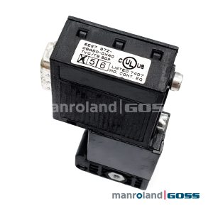 Deux connecteurs PROFIBUS-DP Siemens 6ES7 972-0BA50-0XA0 empiles, avec etiquette reference et Sub-D9