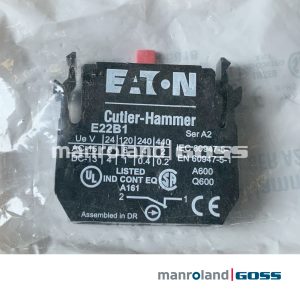 Bloc contact Eaton Cutler-Hammer E22B1 noir sachet bouton rouge IEC 60947 courants AC DC