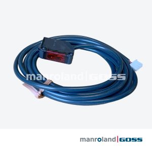 Capteur photoélectrique Omron E3Z-R61 corps noir deux lentilles rouges câble bleu 3m connecteur blanc 3 broches