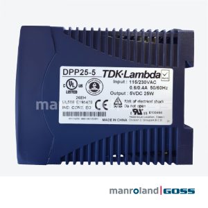 TDK-Lambda DPP25-5 alimentation 5VDC 25W vue etiquette Input 115/230VAC UL508 Made in China