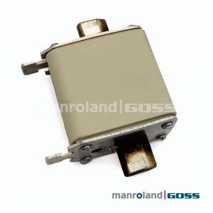 Vue face avant fusible SITOR Siemens 3NE1 021-0, 100A 690V contact cylindrique et contact plat NH