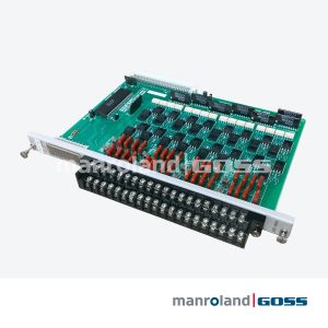 Module analogique Siemens SIMATIC 505-4632 vue oblique, PCB vert, circuits MB057A Meiden 9528, rangees fusibles rouges, reference 505-4632, bornier vis noir 2 rangees, connecteur ISA