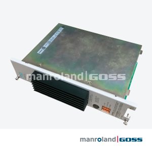 Module alimentation Siemens SIMATIC 505-6660 vue oblique, boitier metallique irise ferme, radiateur noir en facade, connecteur alimentation orange, etiquettes Siemens UL CE, vis de fixation