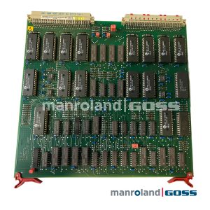 Carte PCB Heidelberg EAK2 densément peuplée de mémoires SRAM VRV S141M63P, connecteurs bus ELCO 1472 dorés et clips de montage rouges