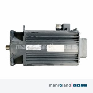 Baumüller DS100-M servomoteur gris foncé — plaque signalétique Nr 99228490 connecteur M23 et ailettes de refroidissement