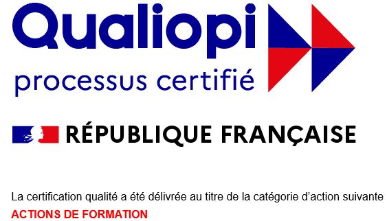 Logo Qualiopi processus certifié République Française actions de formation manroland Goss