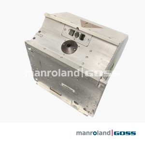 Boîtier aluminium probe GMI 055G400130 vue oblique avec lentilles optiques et étiquette avertissement rouge