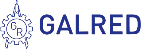Logo partenaire GALRED engrenage et antenne stylisés, fond blanc