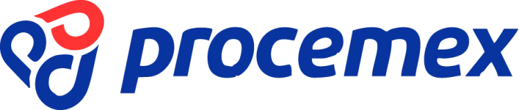 Logo partenaire Procemex bleu et rouge, systèmes contrôle qualité web impression